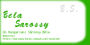 bela sarossy business card