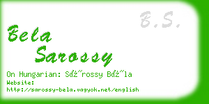 bela sarossy business card